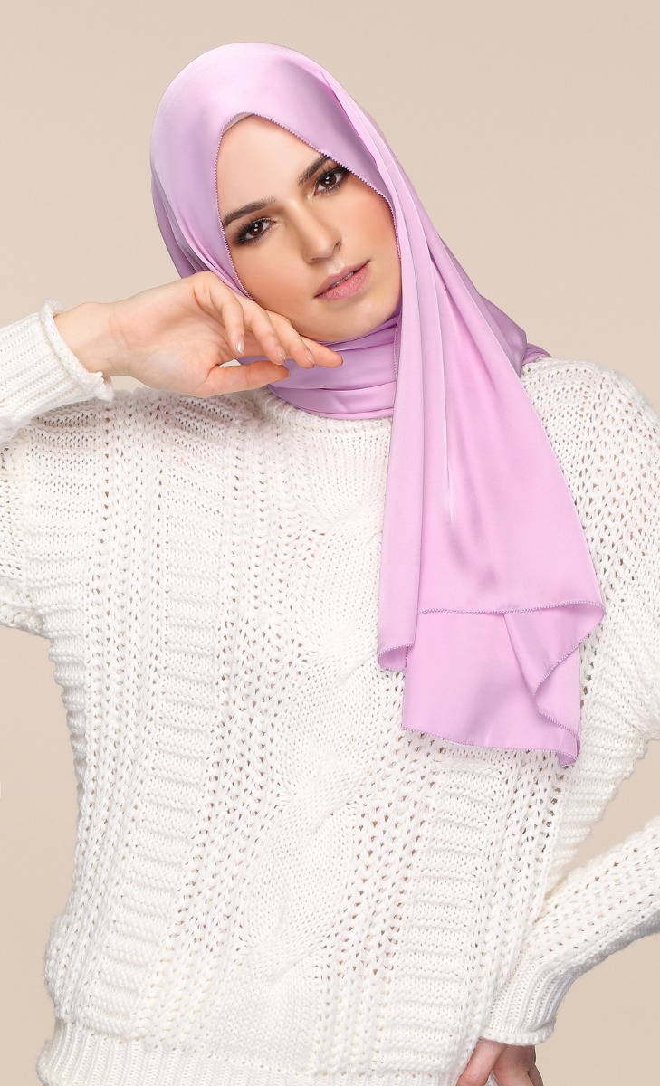 Satin Silk Scarf in Candy