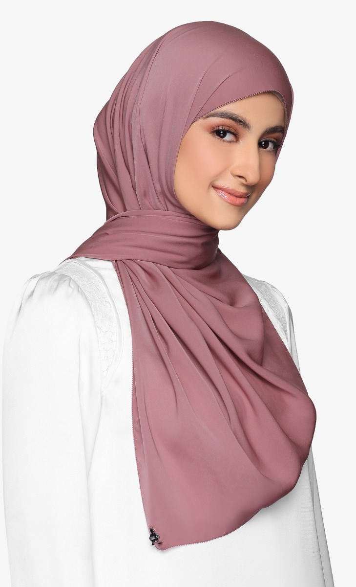 Matte Satin Silk Shawl with nanotechnology in Crimson Cloud