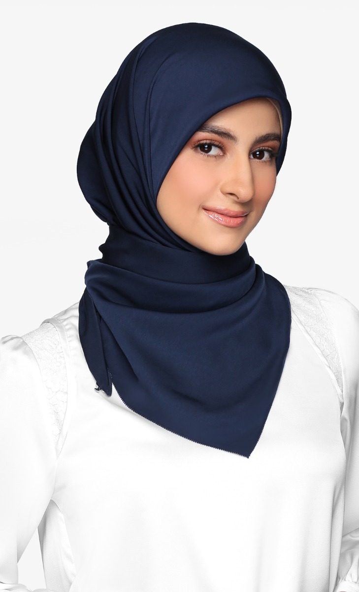 Matte Satin Silk Square Scarf with nanotechnology in Moonstruck