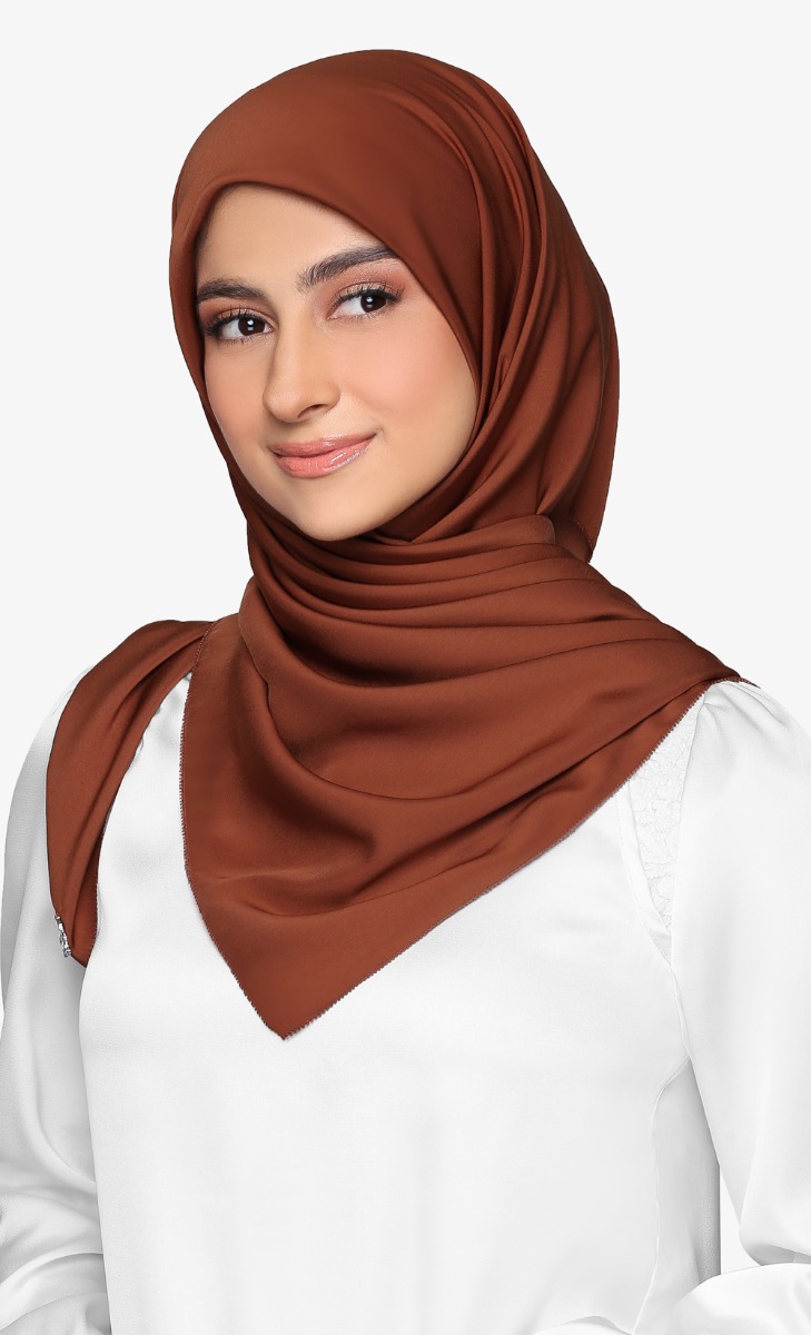 Matte Satin Silk Square Scarf with nanotechnology in Lobster