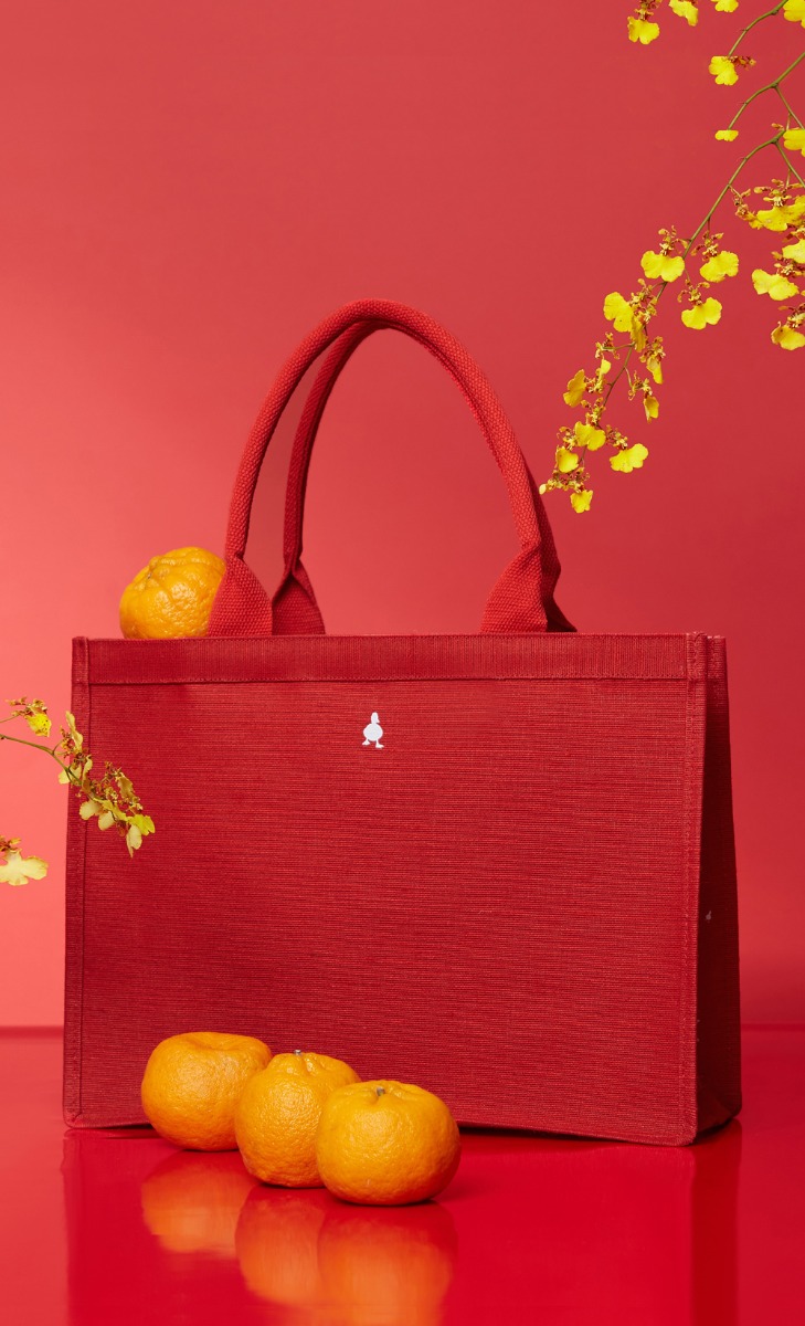 The dUCk Mini Shopping Bag with pocket - Red