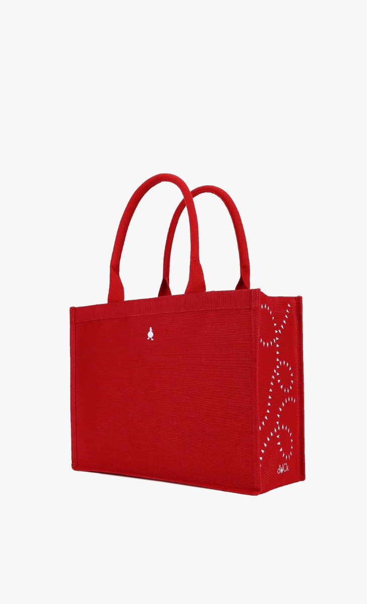The dUCk Mini Shopping Bag with pocket - Red image 2