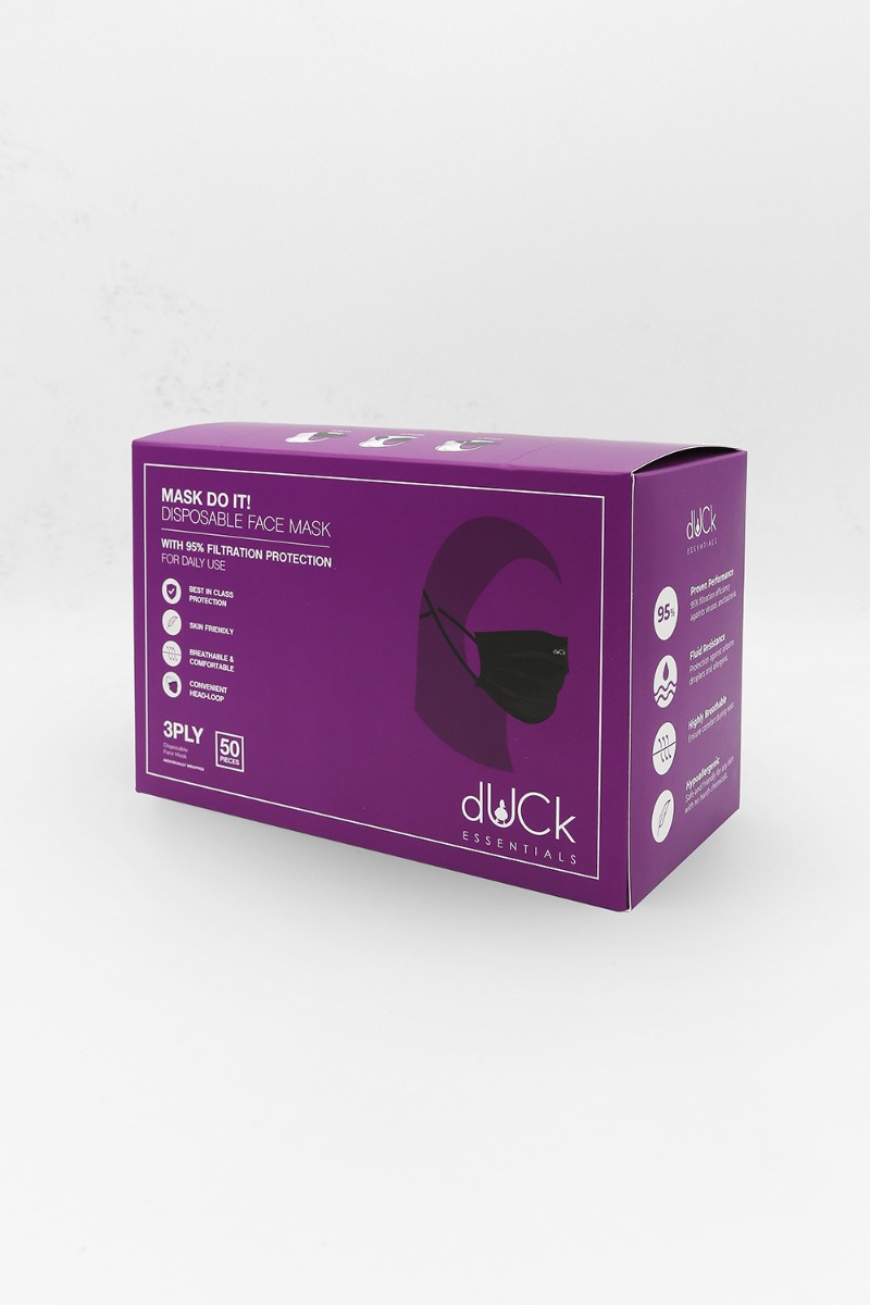 Mask Do It Disposable Face Mask (Head-loop) in Black image 2