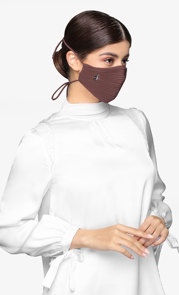 Pleats Face Mask (Tie-back) in Boss Babe