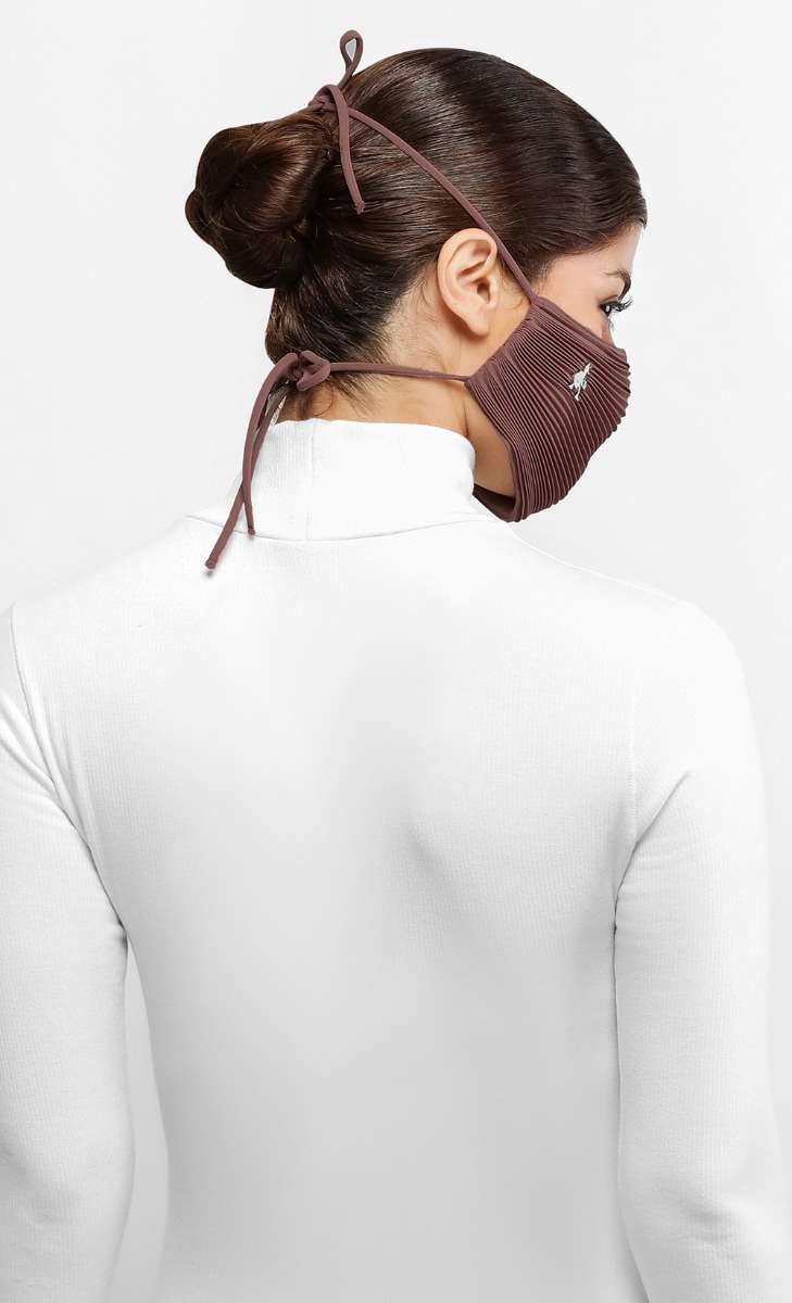 Pleats Face Mask (Tie-back) in Boss Babe image 2