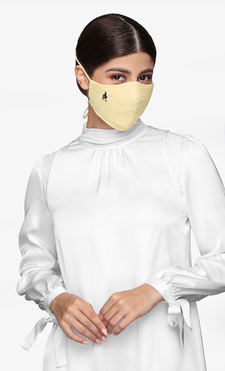 Pleats Face Mask (Tie-back) in Bright Eyes