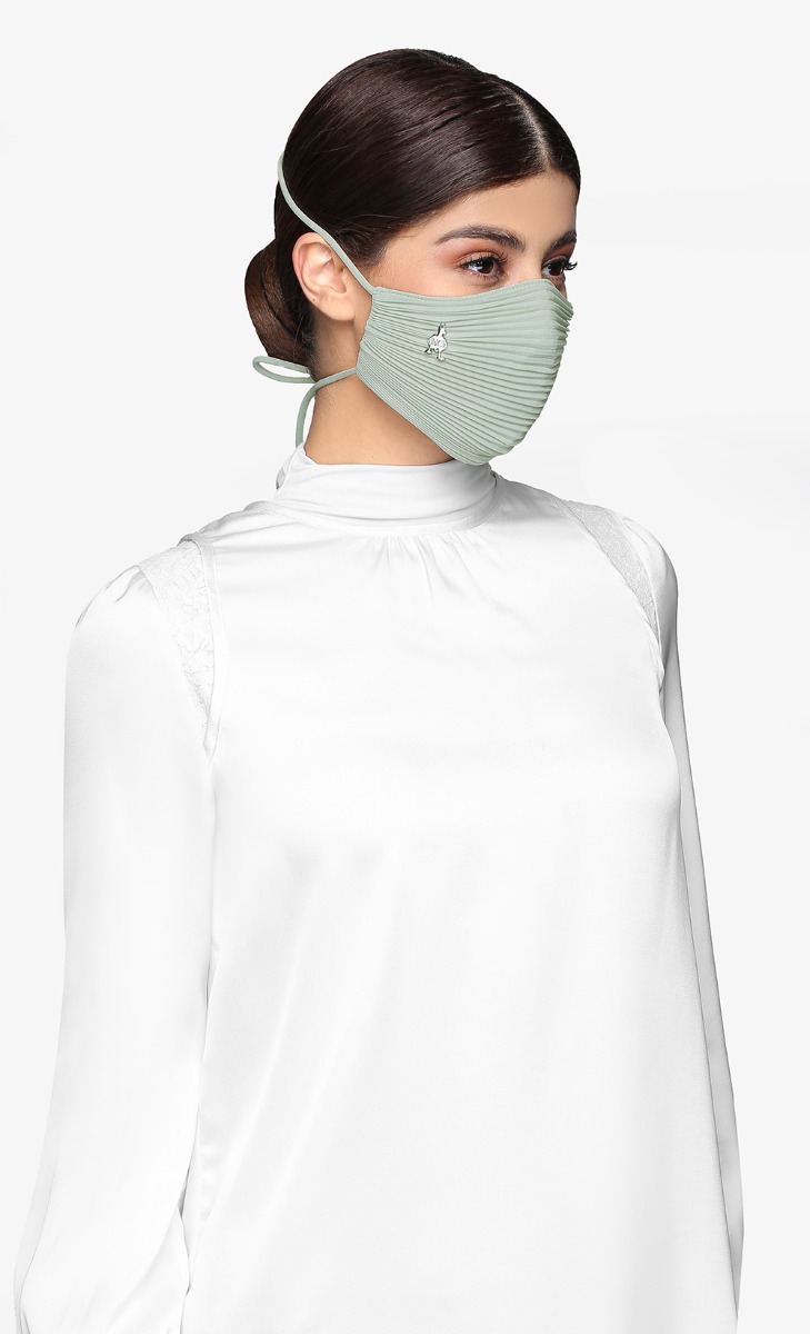 Pleats Face Mask (Tie-back) in Chill Pill