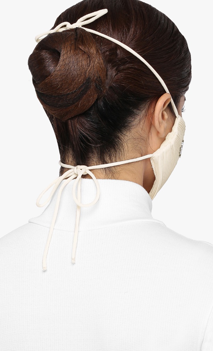 Pleats Face Mask (Tie-back) in Just Noods image 2