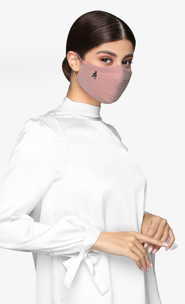 Pleats Face Mask (Ear-loop) in First Blush