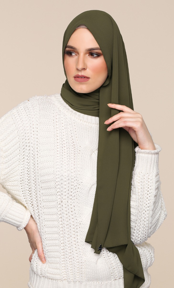 Chiffon Crepe Scarf with nanotechnology in Gecko