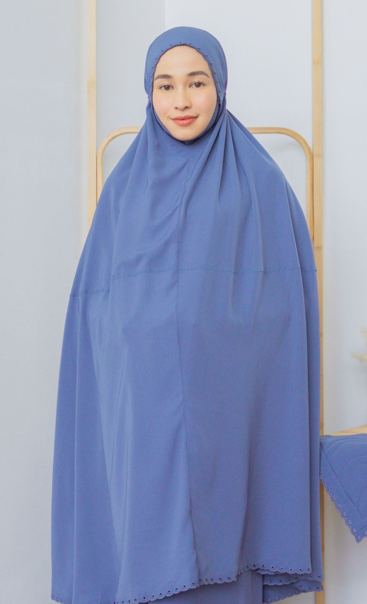 Scallop Telekung in Blue