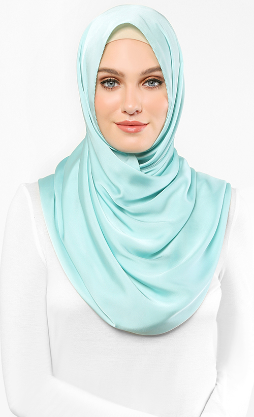 Satin Silk Instant Scarf in Elsa