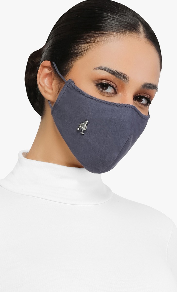 Jersey Face Mask (Ear-loop) in Evergrey image 2