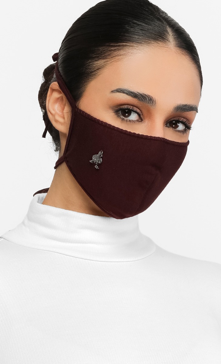 Jersey Face Mask (Tie-back) in Macchiato image 2