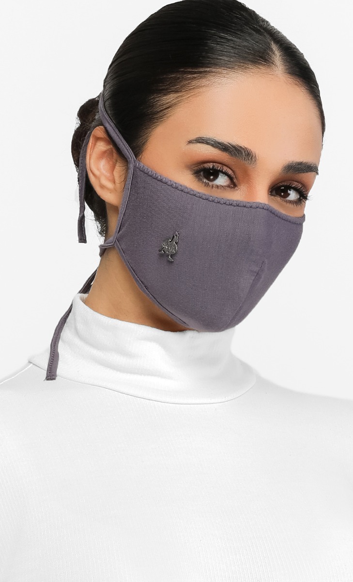  Jersey Face Mask (Tie-back) in Plum Perfect image 2