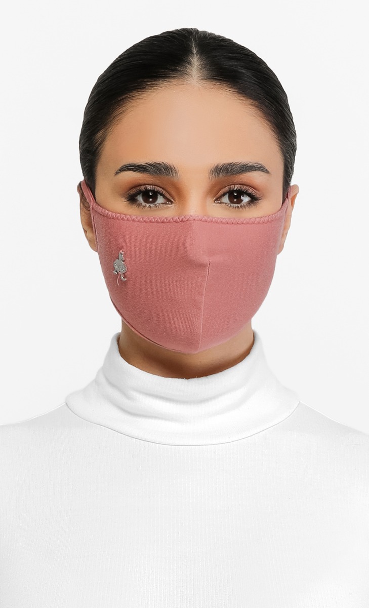 Jersey Face Mask (Tie-back) in Apricot