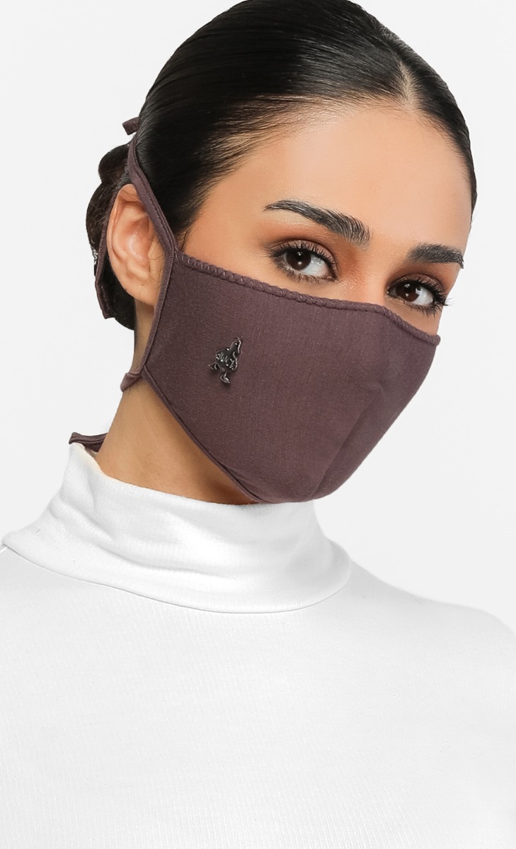 Jersey Face Mask (Tie-back) in Toffee Bean image 2