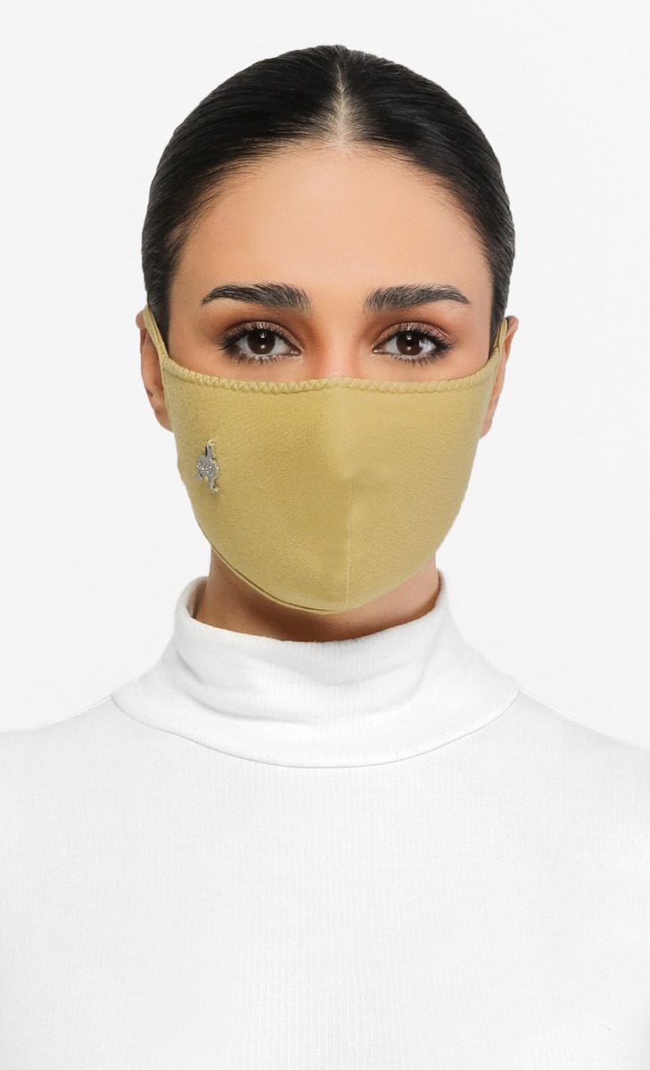 Jersey Face Mask (Tie-back) in Butter