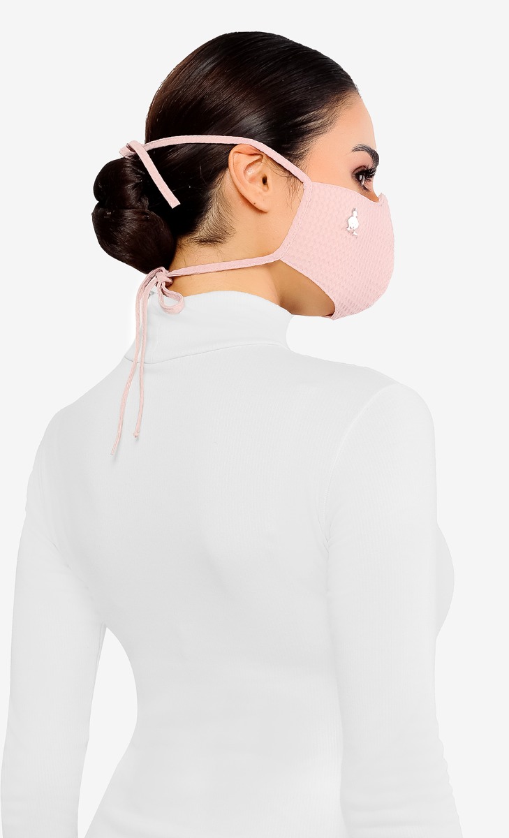 Textured Face Mask (Tie-back) in Lychee