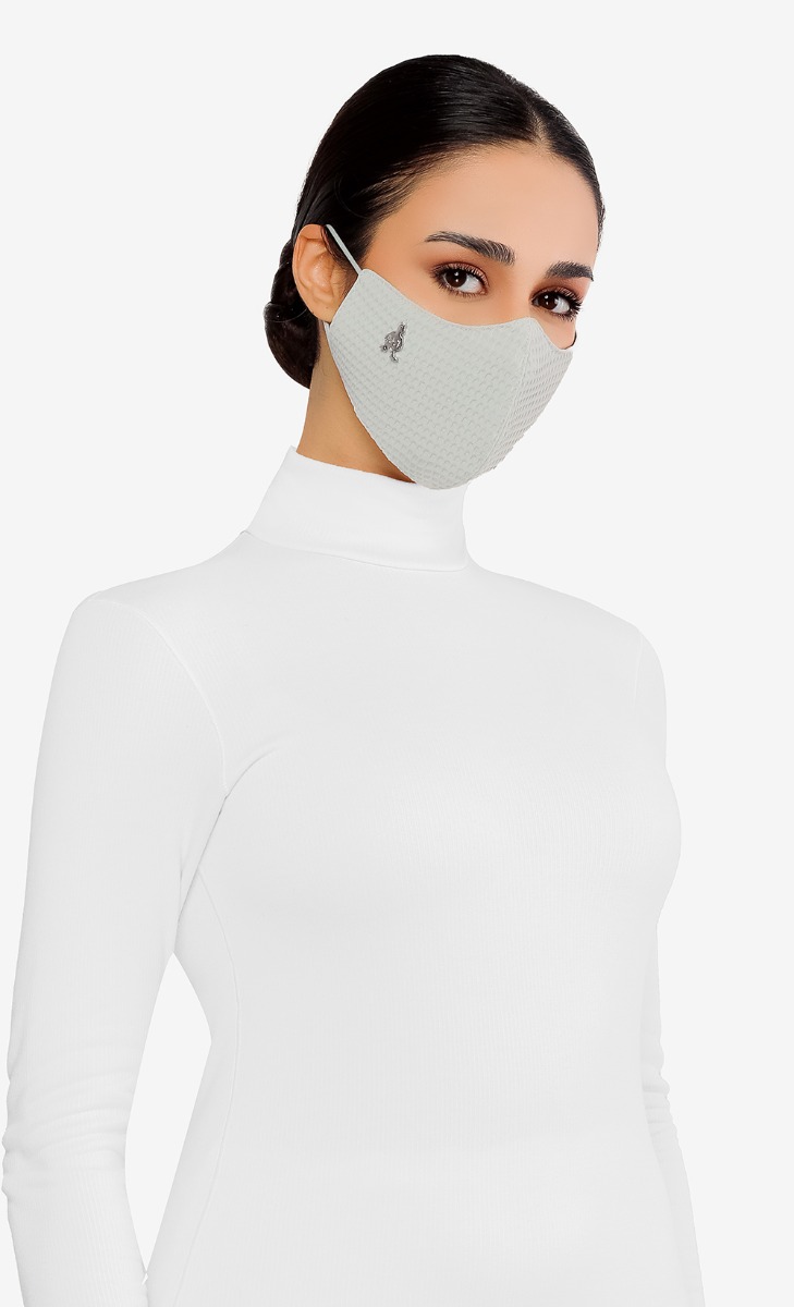 Textured Face Mask (Ear-loop) in Mochi image 2