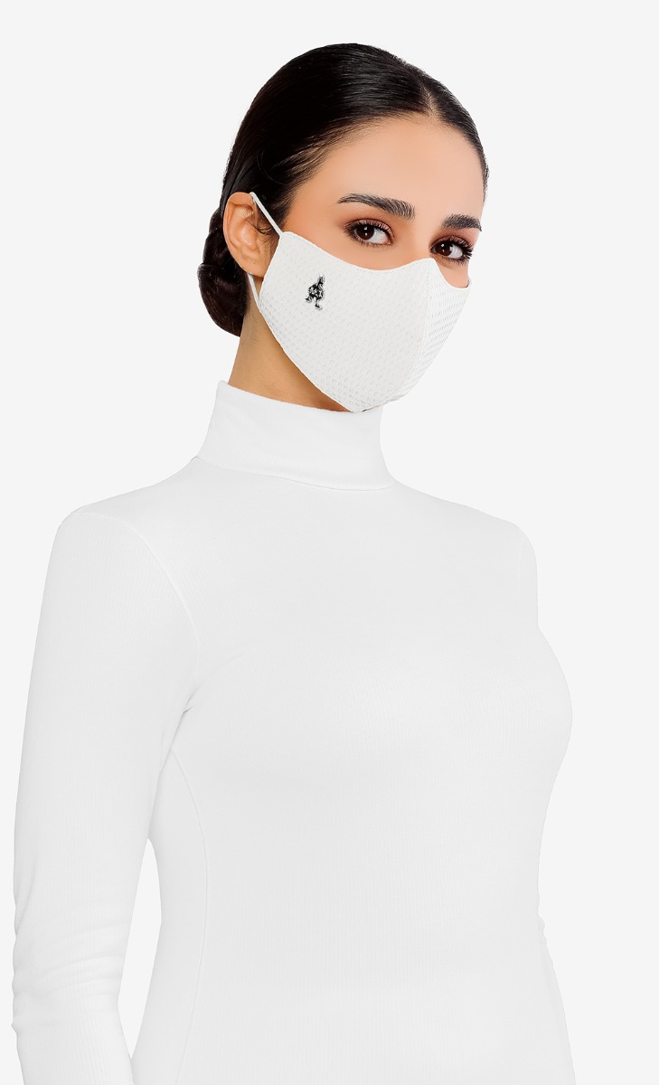 Textured Face Mask (Ear-loop) in Vanilla image 2