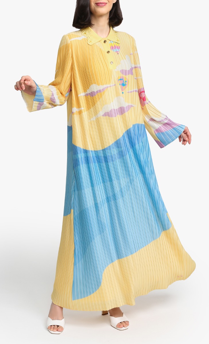 Barbie x dUCk Pleated Dress in Golden Star