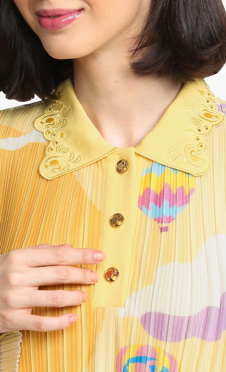 Barbie x dUCk Pleated Dress in Golden Star image 2