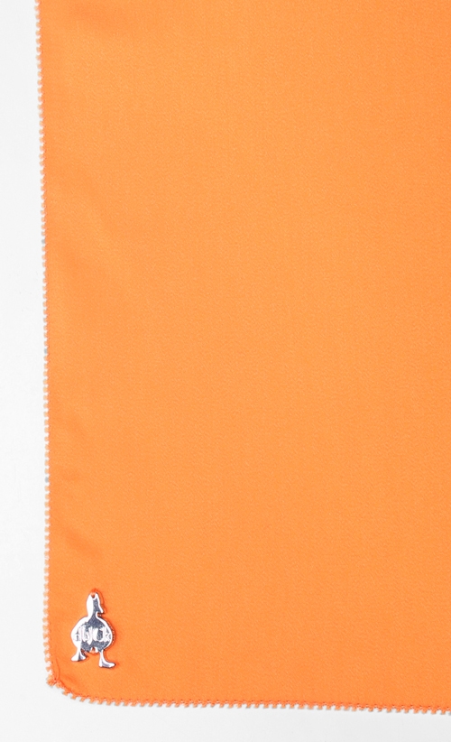 Matte Satin Silk Square Scarf in Orange Peel image 2