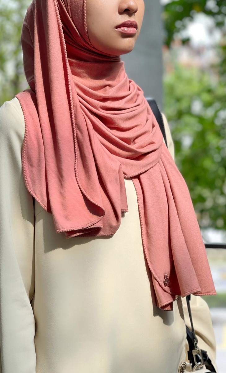 Jersey Shawl with nanotechnology in Apricot