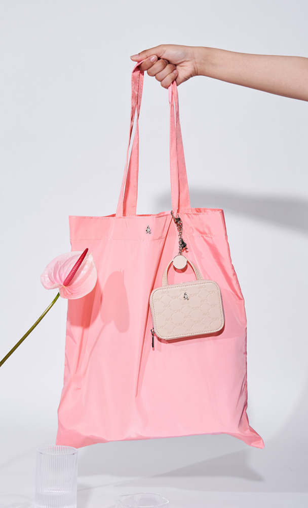 dUCk Monogram Holdall Charm in Bubblegum