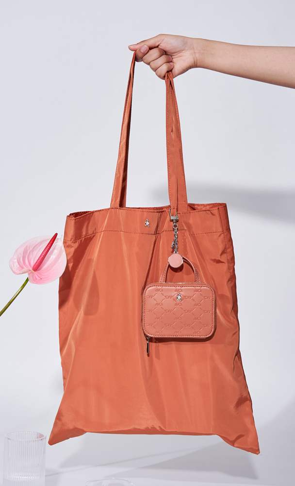 dUCk Monogram Holdall Charm in Raspberry