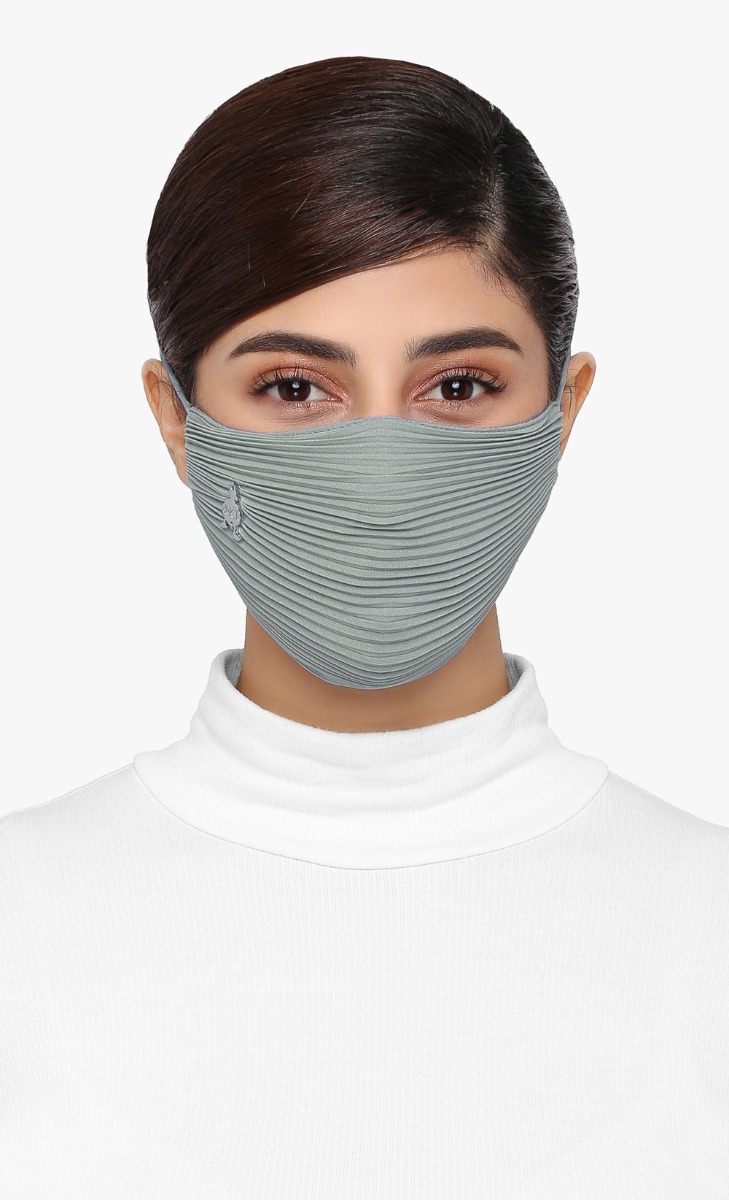 Pleats Face Mask (Head-loop) in Eucalyptus