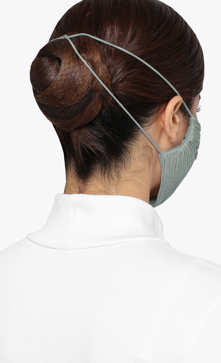 Pleats Face Mask (Head-loop) in Eucalyptus image 2
