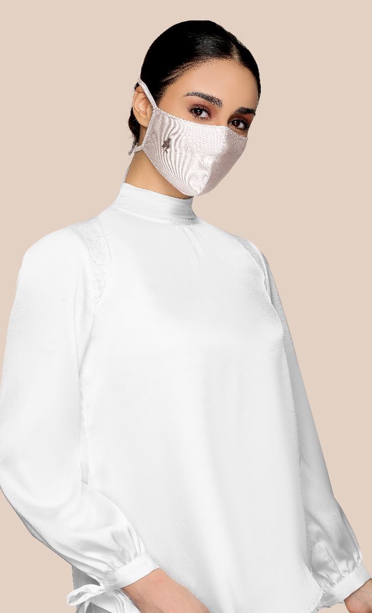 Jersey Face Mask (Tie-back) in Fair Grey