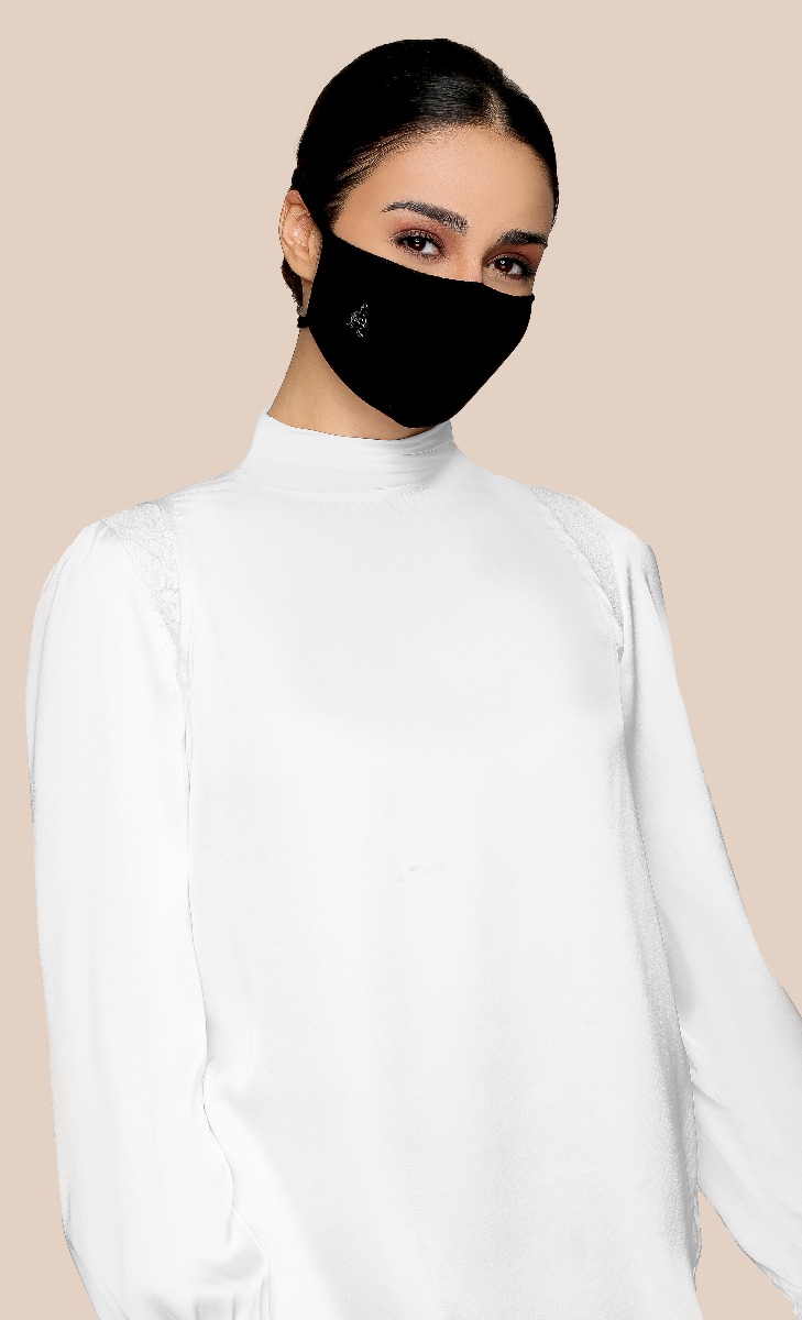 Jersey Face Mask (Tie-back) in Playblack