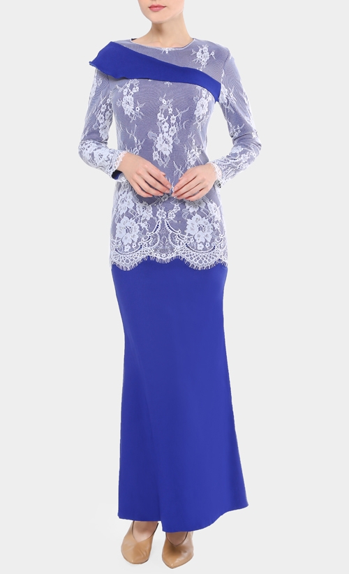 Alisya Kurung Set in Electric Blue