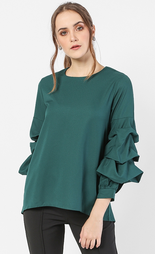 Dotti Blouse in Forest Green