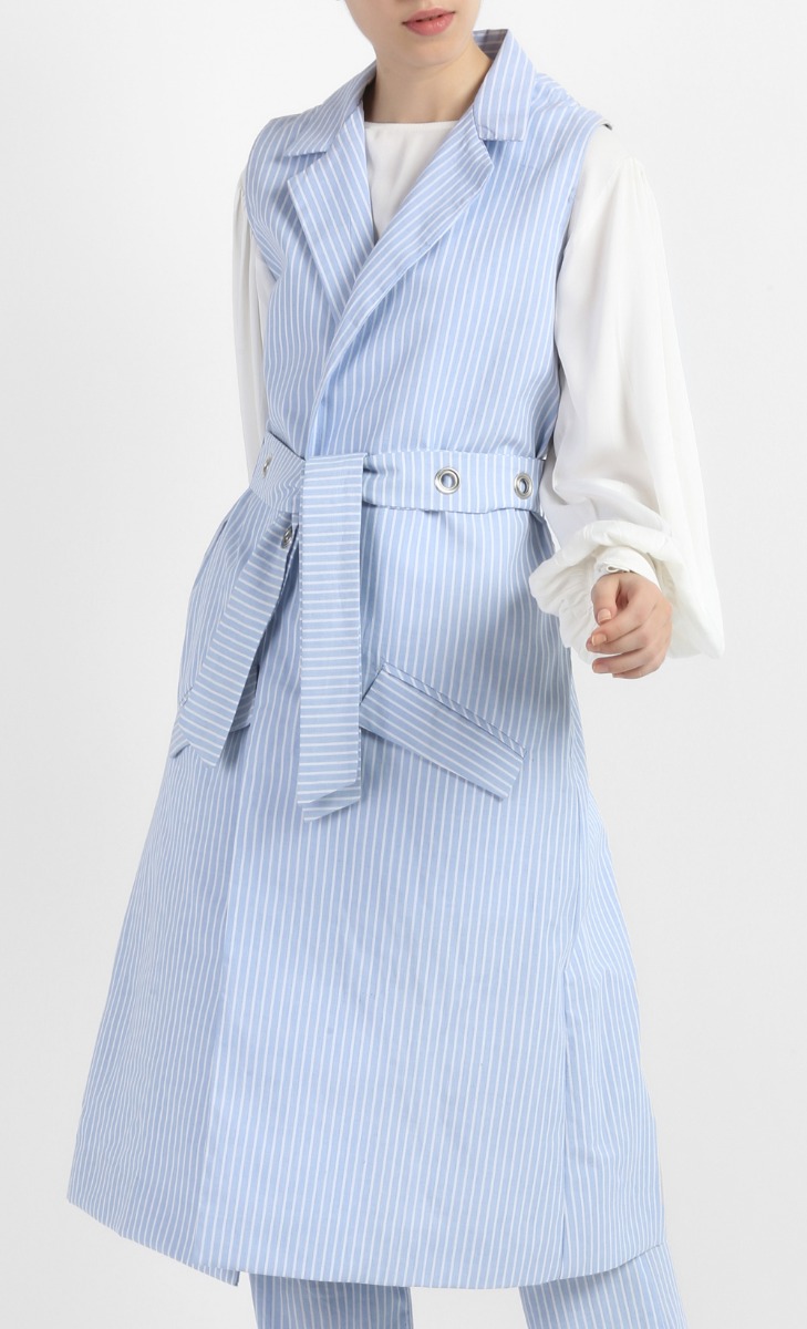 Jaja Vest in Baby Blue Stripes image 2