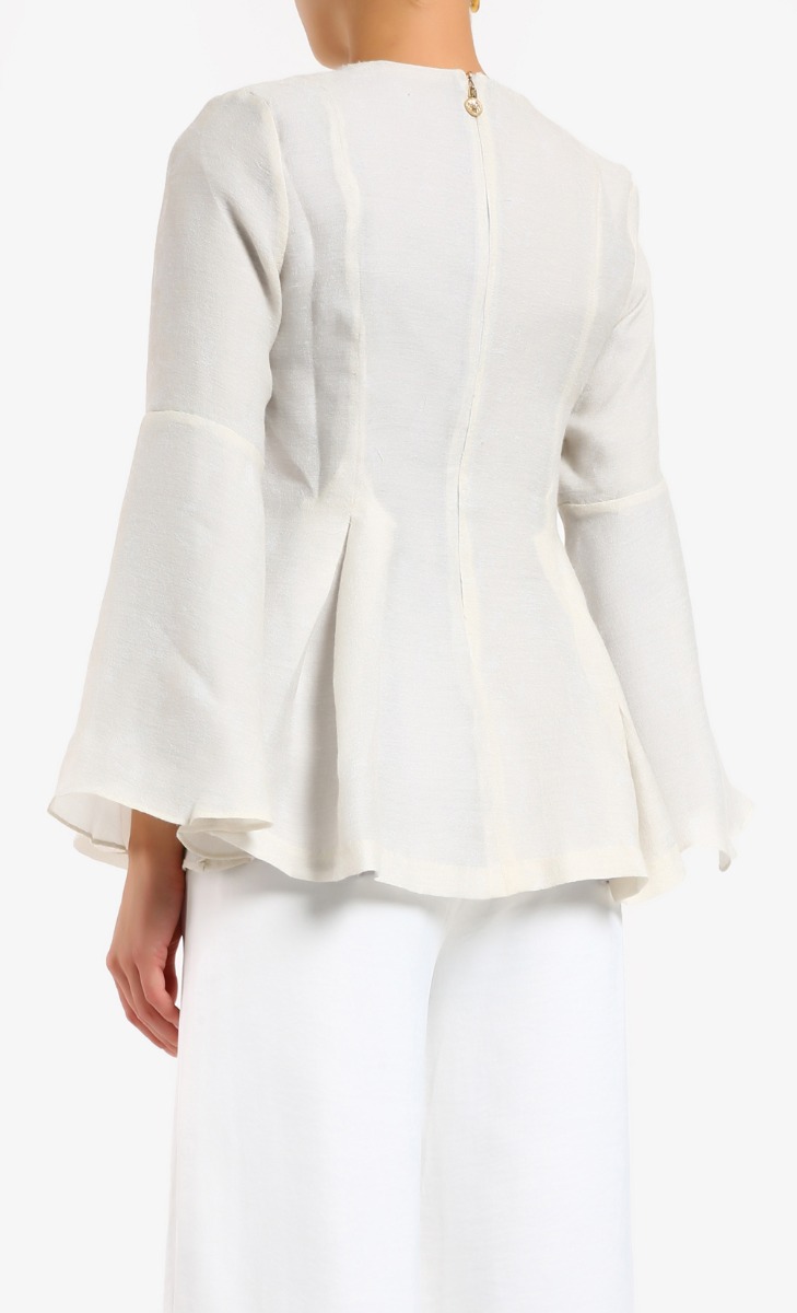 Jennie Inverted Pleat Top In Gold image 2