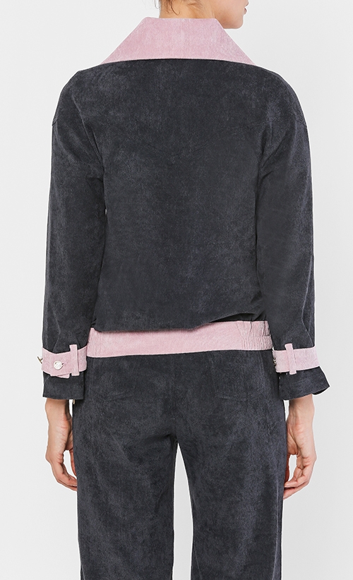 SAREA Corduroy Jacket in Ash Black image 2