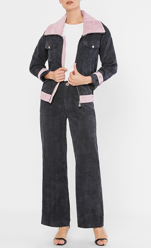 SAREA Corduroy Jacket in Ash Black