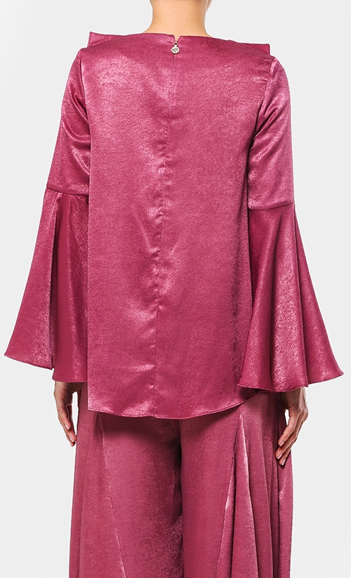 LAELIA Ruffles Top in Plum image 2