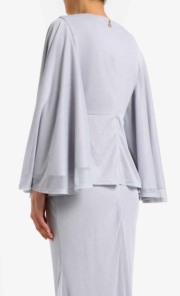 Blinda Overlap Metallic Top In Silver image 2