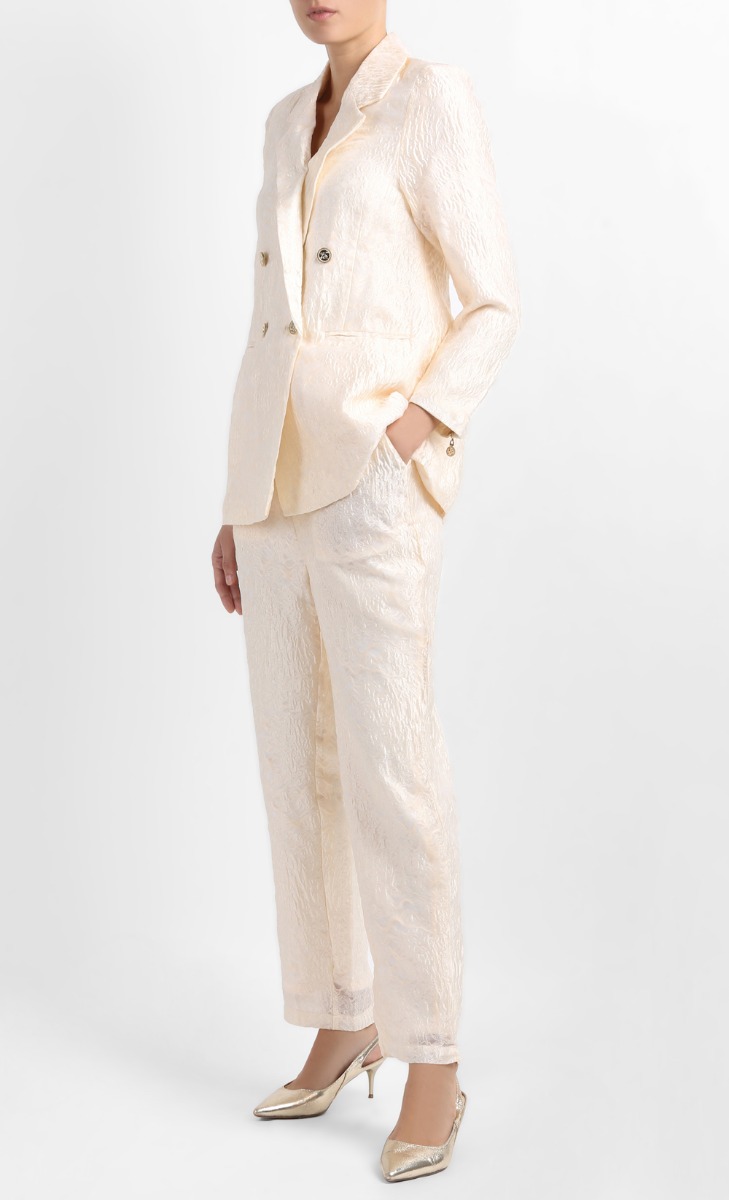 ZALENE Textured Pants in Beige