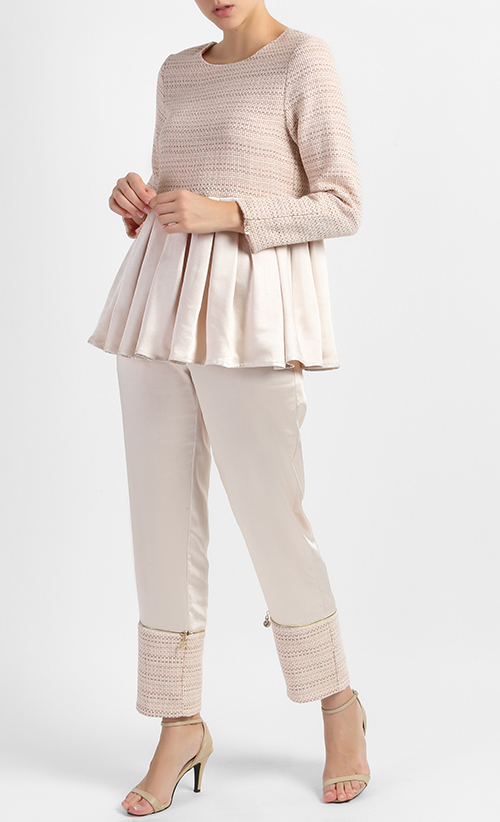TILRA Tweed Detachable Pants in Blush Pink