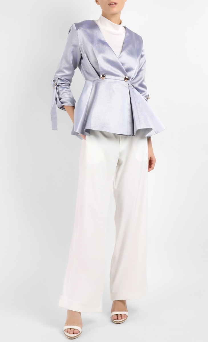 Exclusive Peplum Jacket in Blue