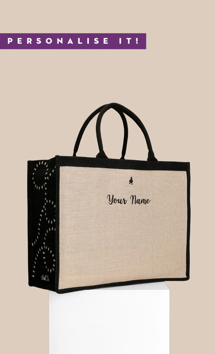 The dUCk Shopping Bag (with Pocket) - Classic Brown (Personalise It)