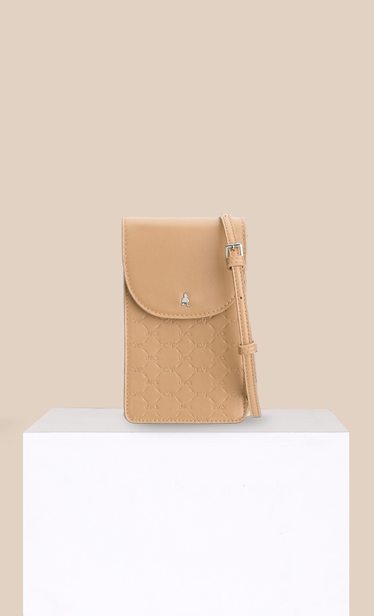 dUCk Monogram Celly Bag in Milk Tea