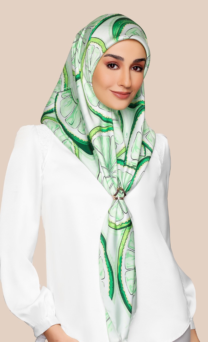 The Fruity dUCk Square Scarf in Lime