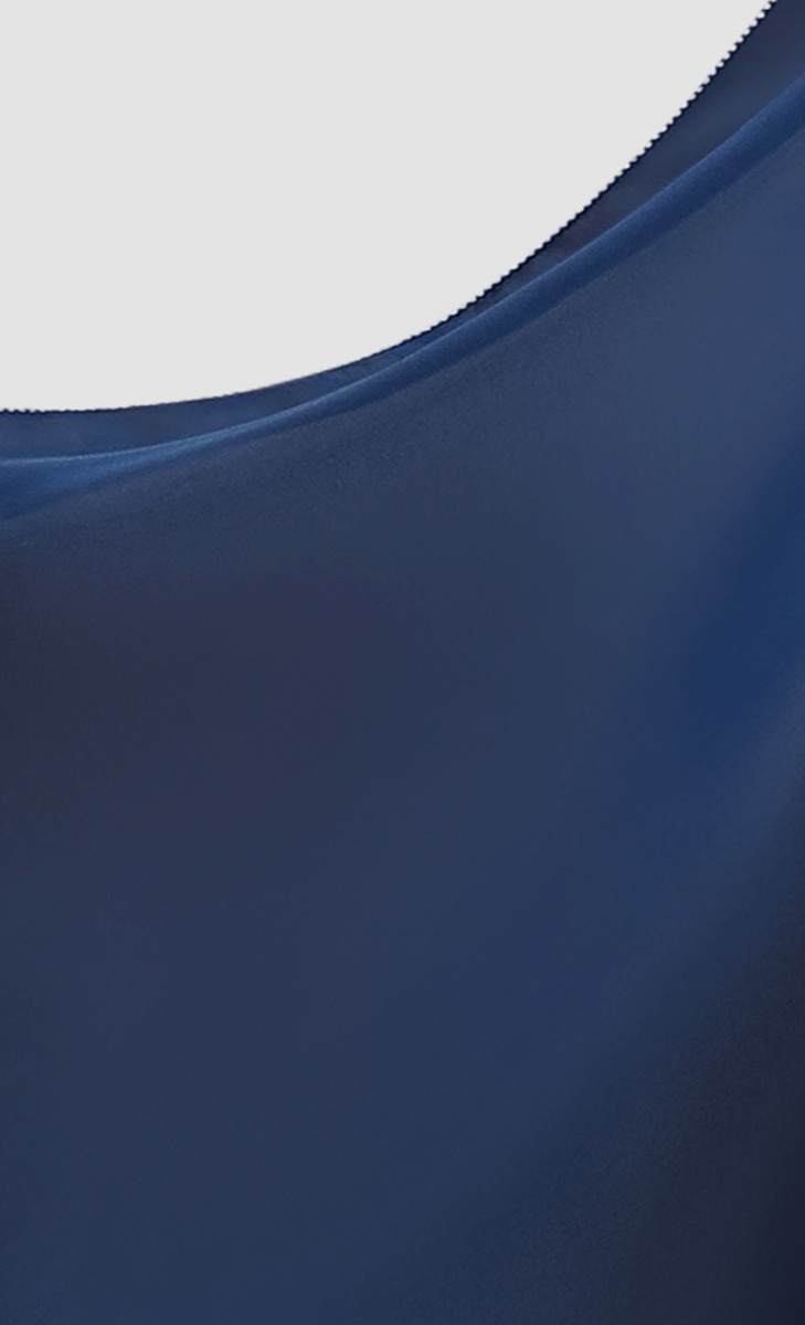 Satin Silk Square Scarf with nanotechnology in Sailorblue image 2